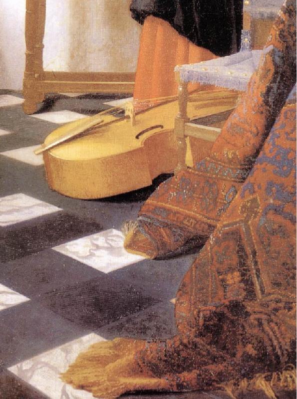VERMEER VAN DELFT, Jan A Lady at the Virginals with a Gentleman (detail)  er oil painting image